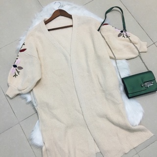 Cardigan Len Thêu Tay Bồng