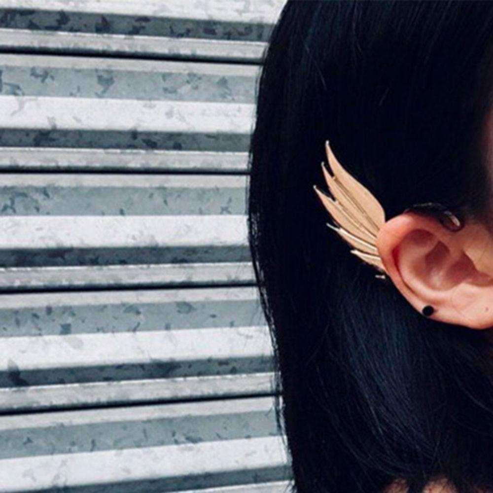 Khuyên Kẹp Vành Tai Hình Đôi Cánh Lông Vũ Thời Trang Cá Tính Dành Cho Nam Nữ