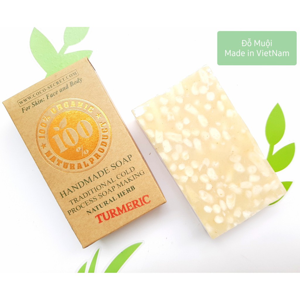 Xà bông dừa nghệ giảm mụn, dưỡng da 100g