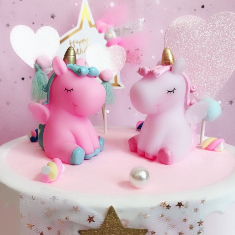 trang trí bánh kem [FREESHIP] ngựa uni sừng siêu dễ thương