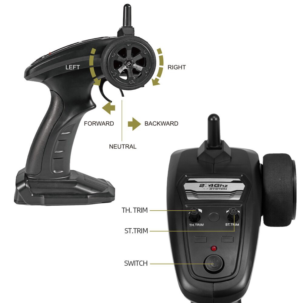 Xe tải quân sự Rc Fayee FY004 US Military Truck 1/16 dẫn động 3 cầu 6WD 6x6  có vi sai, điều tốc, servo