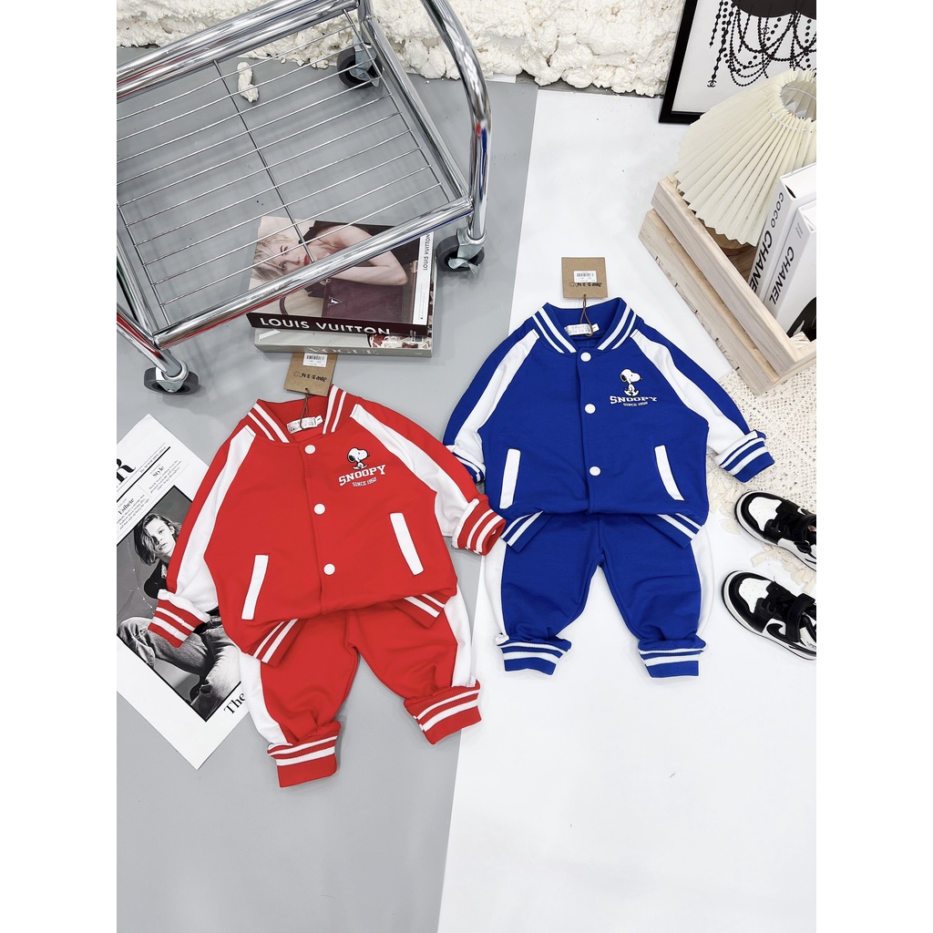 Đồ bộ trẻ em bomber snoopy, bộ nỉ trẻ em thu đông KIDGANG 2023