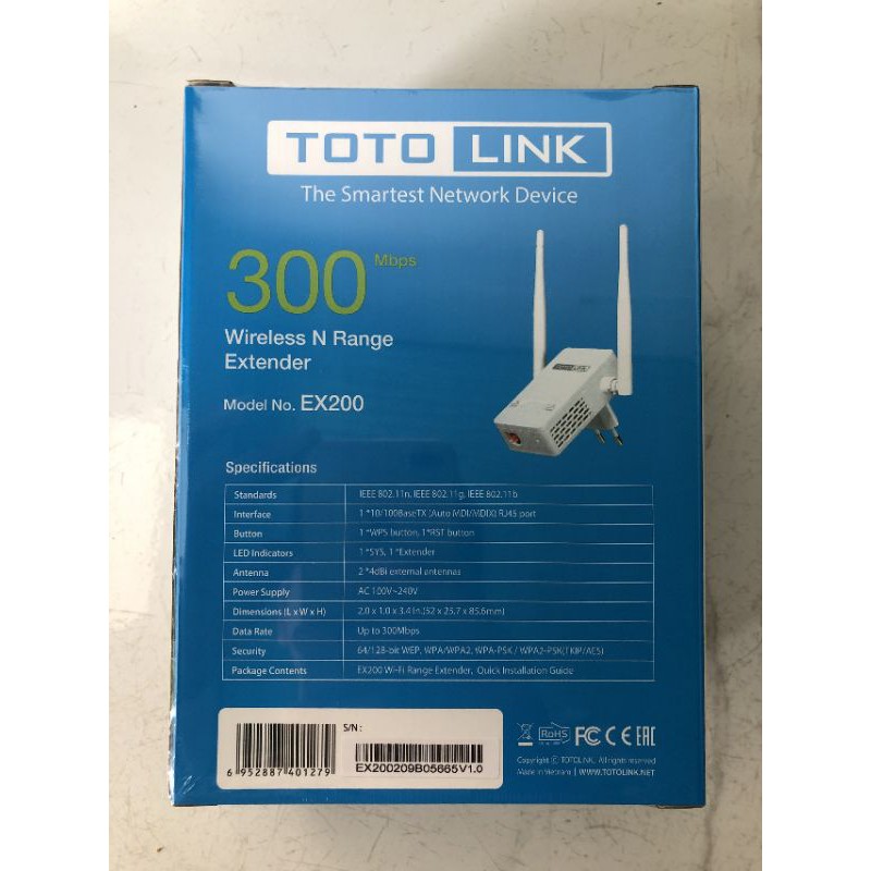 Bộ mở rộng sóng Wifi Totolink EX200 - Bảo hành chính hãng 24T