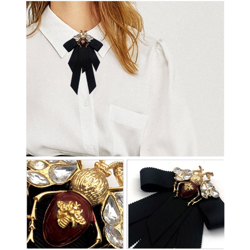 Ghim Cài Áo Hình Nơ / Ong Lớn Bằng Pha Lê Thời Trang Cho Nữ