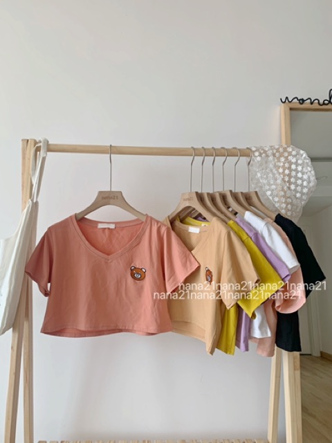 Croptop thêu quả đào+gấu