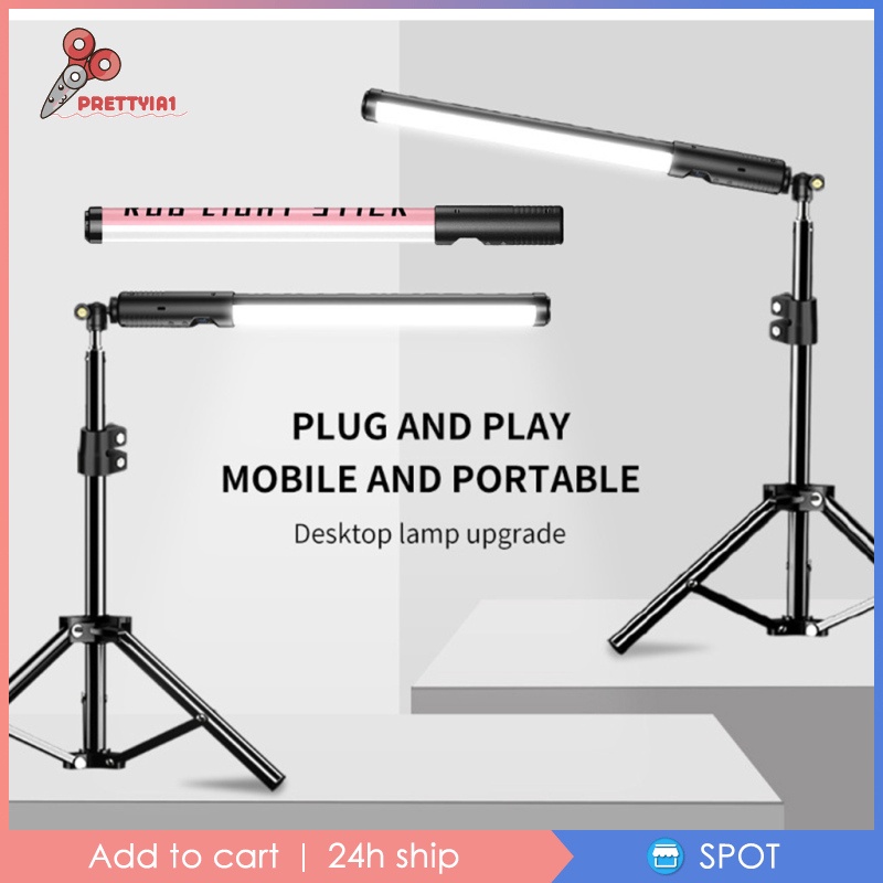 [Prettyia1] Đèn LED RGB Cầm Tay Hỗ Trợ Quay Video / Chụp Ảnh 2500-8500K / 10 Chế Độ Chiếu Sáng