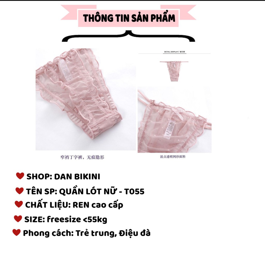 Quần Lót Nữ Ren lọt khe xuyên thấu dây hai mảnh điệu đà sexy quyến rũ mã T055 | BigBuy360 - bigbuy360.vn