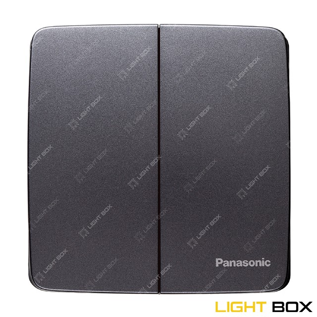 Bộ 2 công tắc vuông Panasonic Minverva màu đen ánh kim