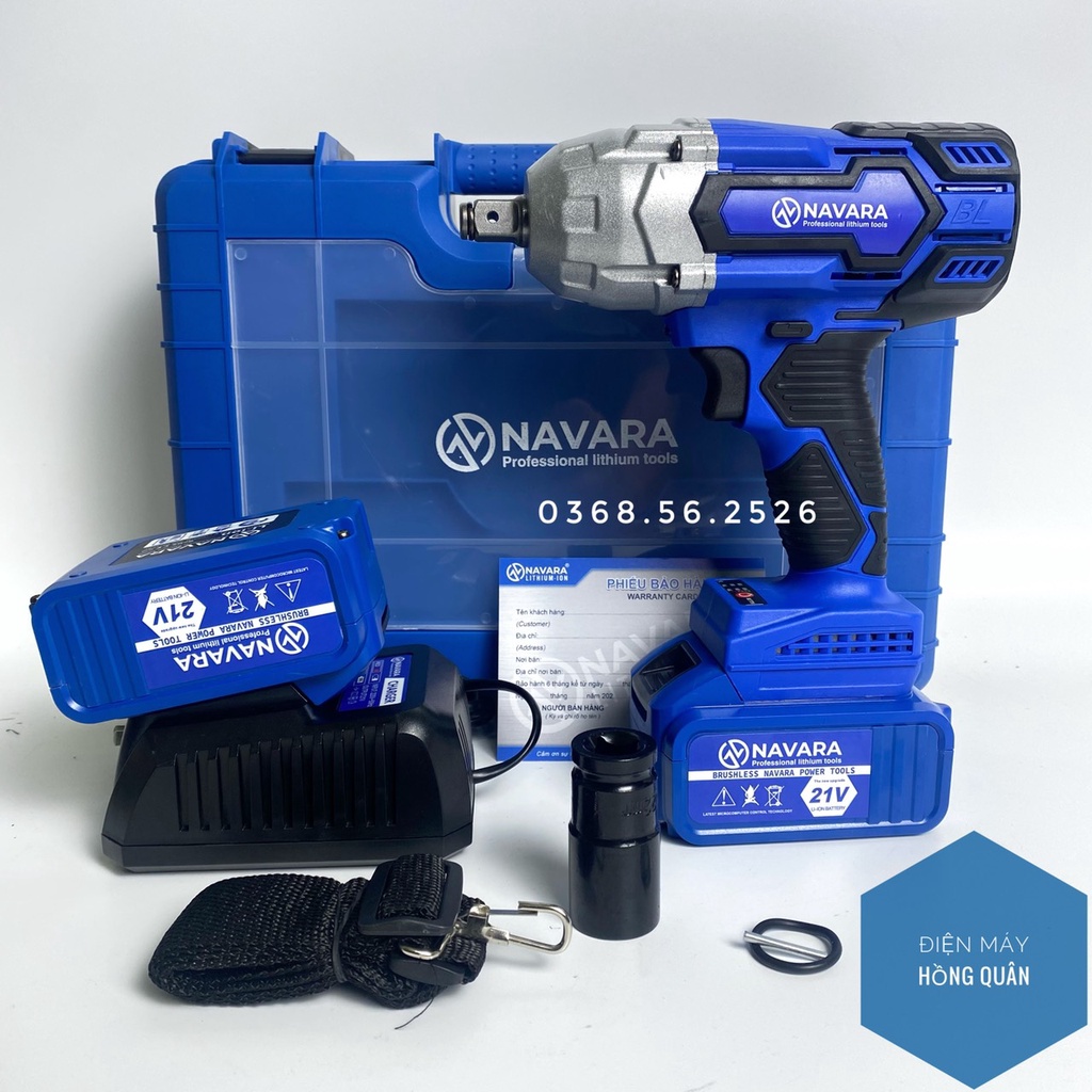 Máy siết bu lông chạy pin Navara 6003 21v lực siết 880Nm
