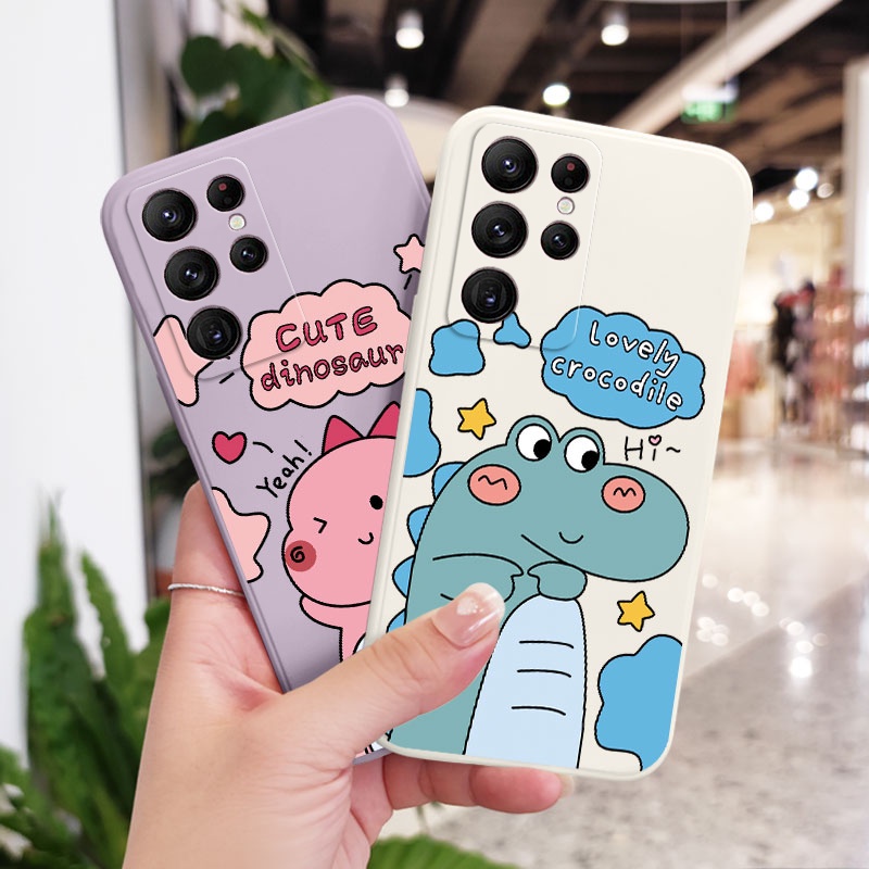 Dễ Thương Ốp Điện Thoại Họa Tiết Khủng Long Sáng Tạo Cho samsung galaxy s23 s22 fe ultra plus