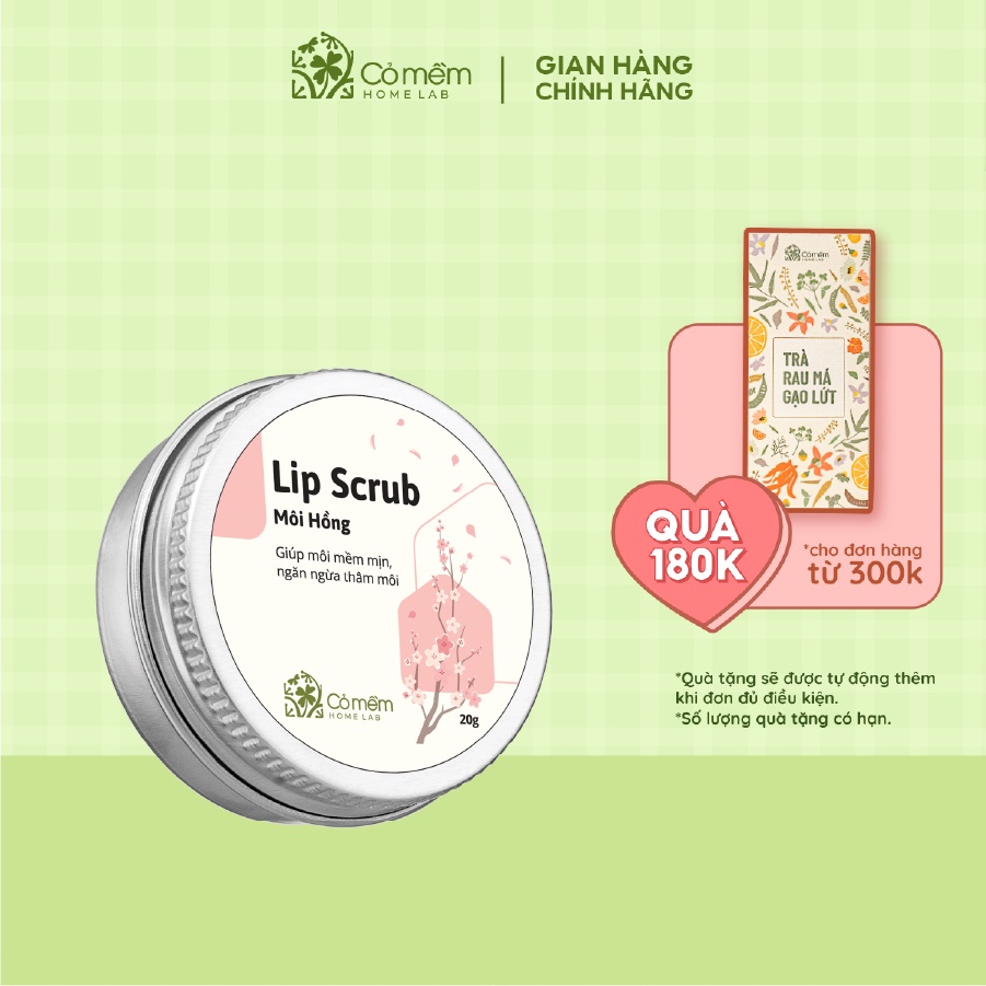 Tẩy da chết môi Lip Scrub Môi Hồng Giảm Thâm Dưỡng Ẩm Cho Môi Cỏ Mềm 18g