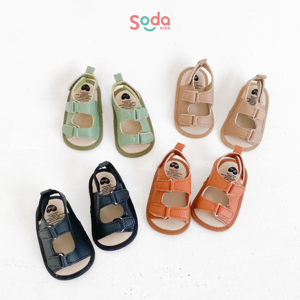 Dép cho bé trai chất liệu da mềm nhiều màu phong cách công tử