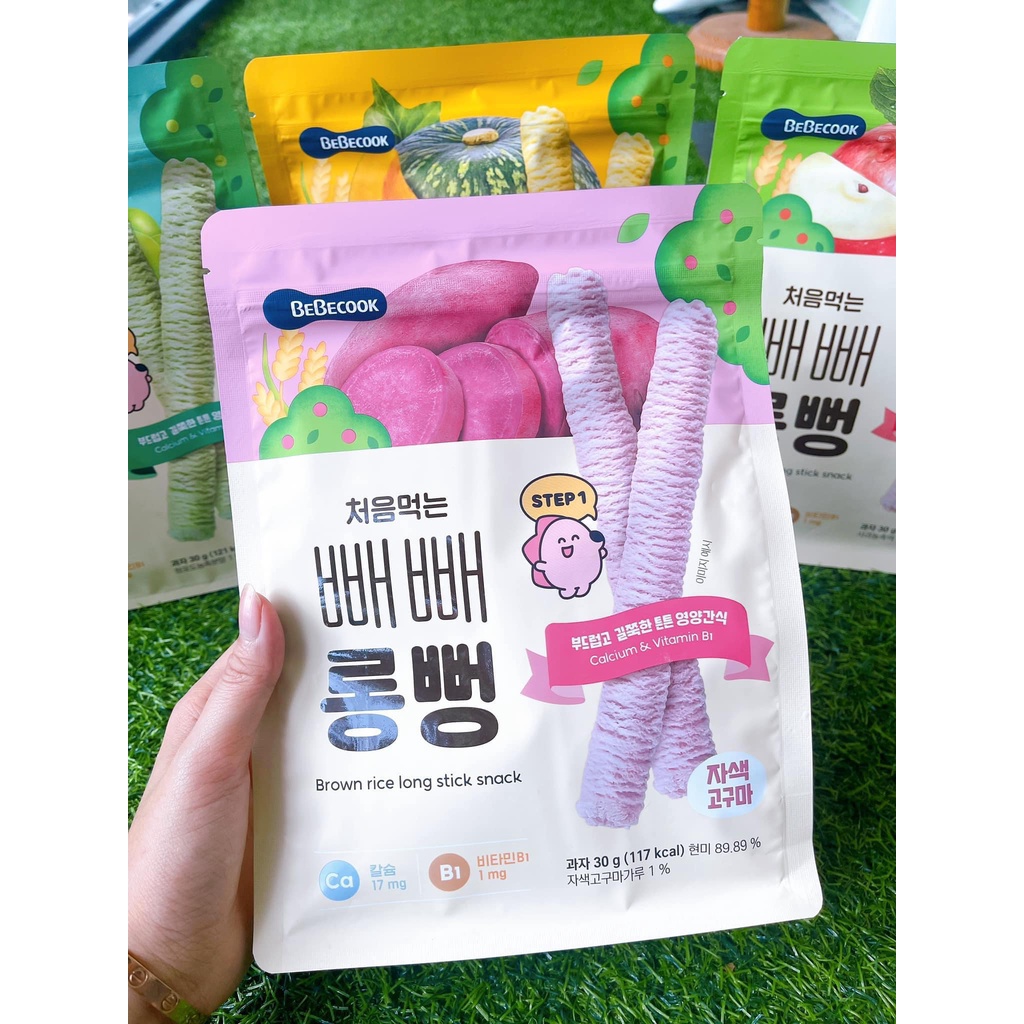 Bánh Gạo Lứt Hữu Cơ Bebecook Hình Que Hàn Quốc