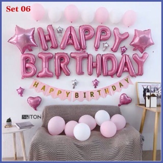 SET/COMBO Bong bóng trang trí Sinh nhật chủ đề màu Hồng (Set 06)