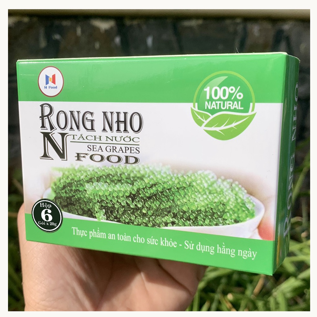 [ HCM ] 120g Rong Nho Tách nước  SEa grapes Hộp 6 gói X 20g + Tặng 2 Gói Xốt Mè Rang Kewpie 15ml