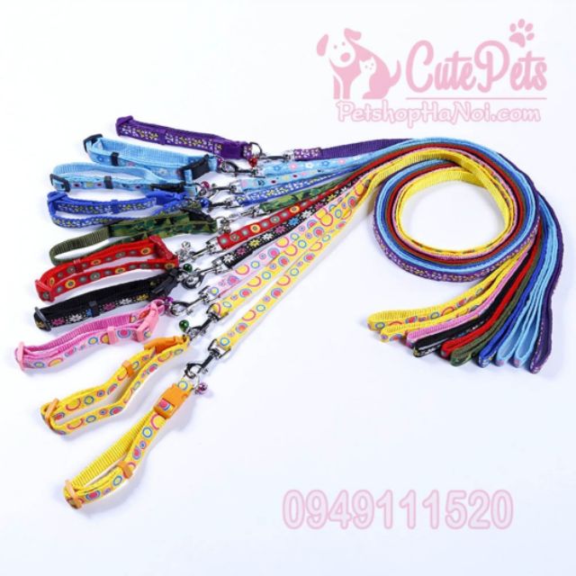 Dây dắt chó mèo 2 lớp - size 1cm và 1,5cm