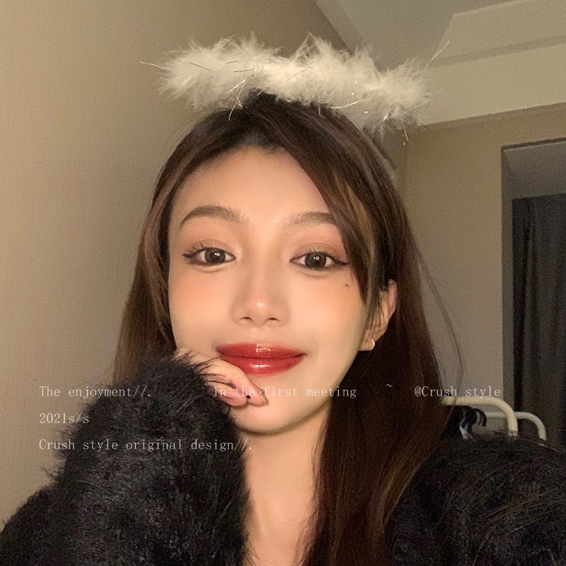 Halloween White Angel Wings Headband Devil Headwear Female Cute Super Fairy Festival Hairpin Feather Hair Accessories