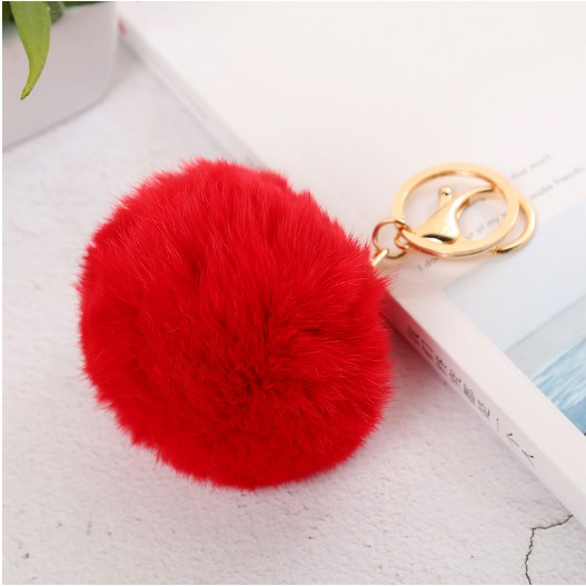 Móc Khóa Tròn Lông Xù