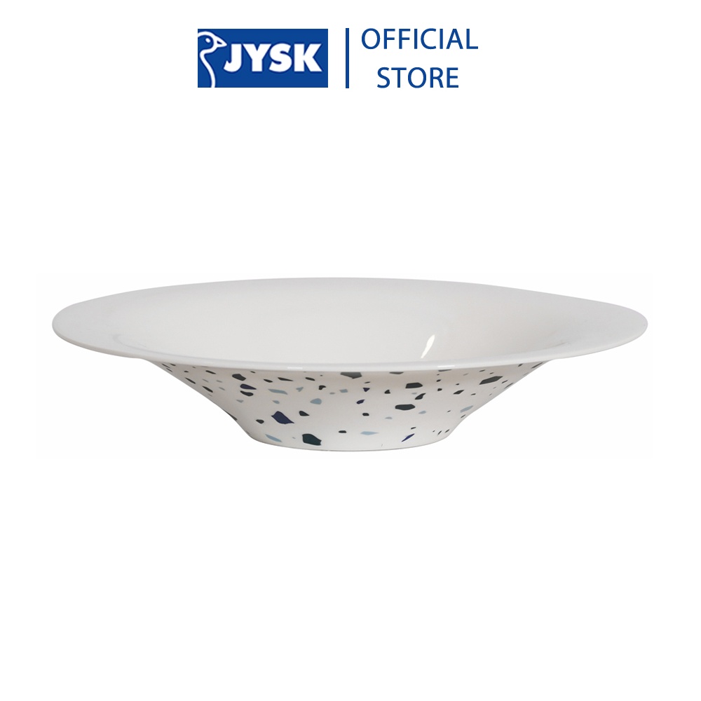 Đĩa lòng sâu | JYSK Terrazzo | sứ trắng hoạ tiết | DK 24.5cm