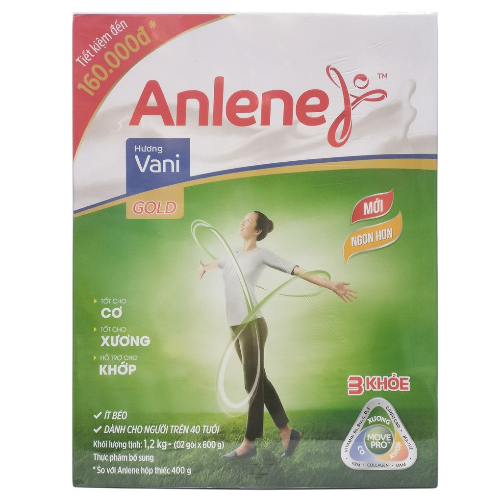 Sữa Bột Anlene Gold Hương Vani Hộp Giấy 1200g