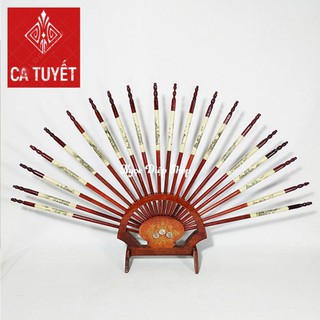 Bộ đũa thờ gỗ hương 10 đôi hình dải quạt