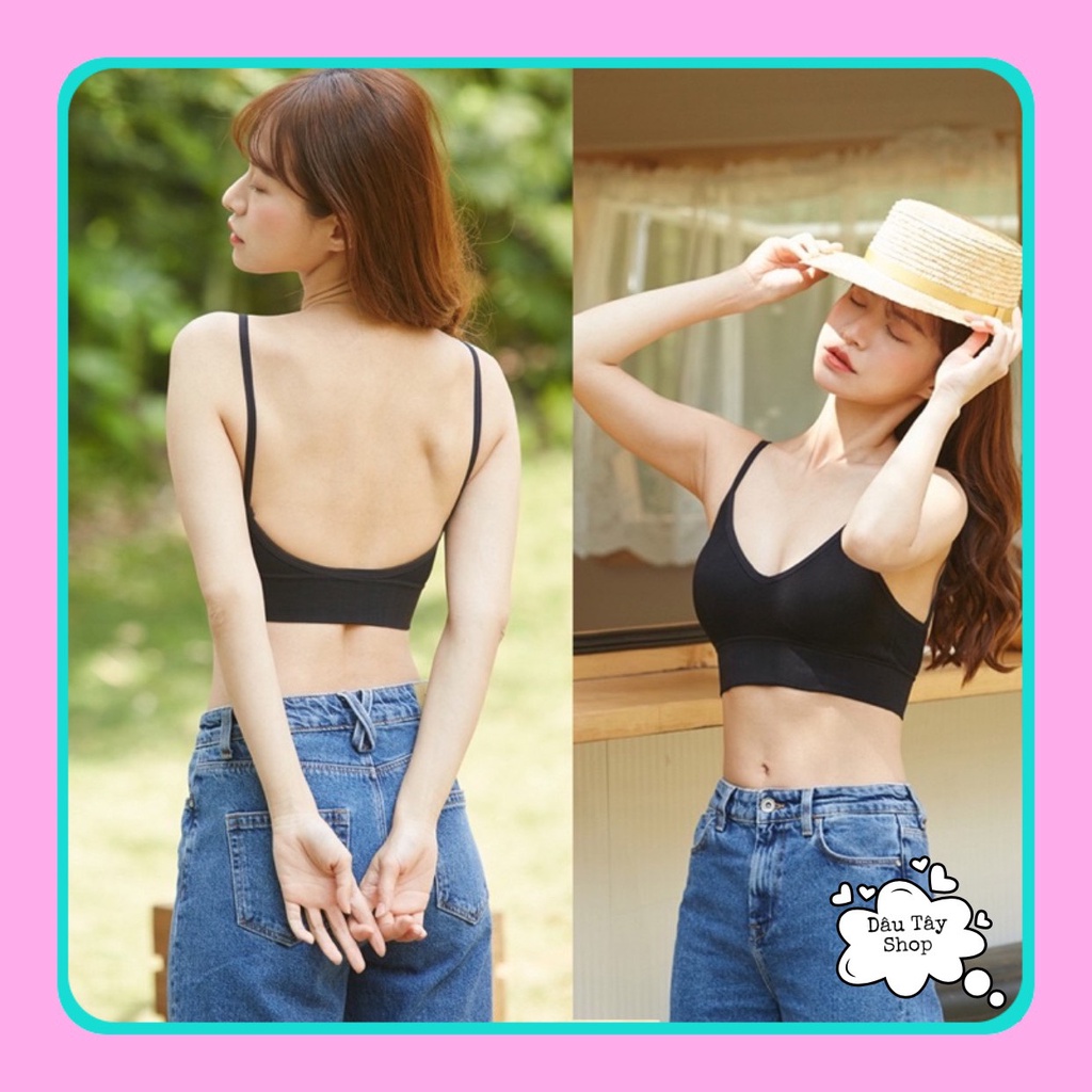 (HOT TREND) Áo bra len tăm - Aó ngực khoét lưng khoét lưng chữ U siêu hót kèm mút đệm mỏng