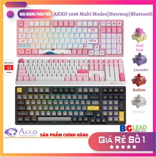 [Chính hãng] Bàn phím cơ AKKO 3098 (Led RGB|Bluetooth 5.0|Wireless 2.4Ghz| Hotswap| Foam tiêu âm)