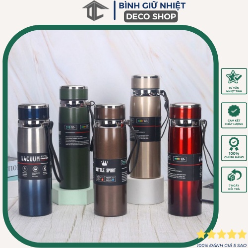 Bình Giữ Nhiệt Inox Bottle Sport  800ml INOX Có Dây Xách