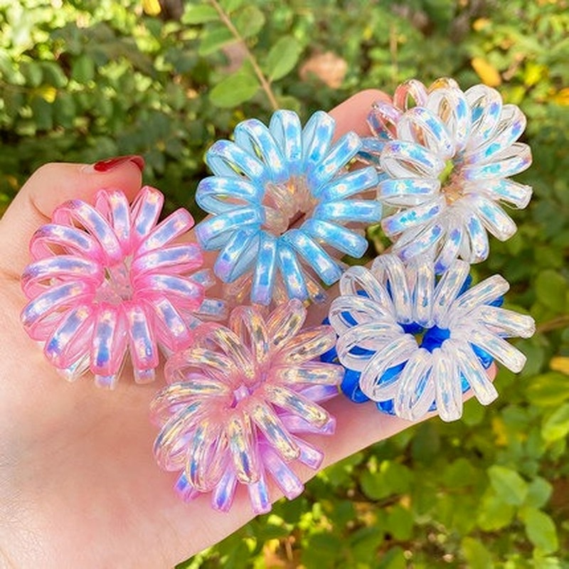 Dây Buộc Tóc Cao Su Trong Suốt Đính Ngọc Trai Giả Lấp Lánh/ Dây Buộc Tóc Không Đường May Cho Nữ