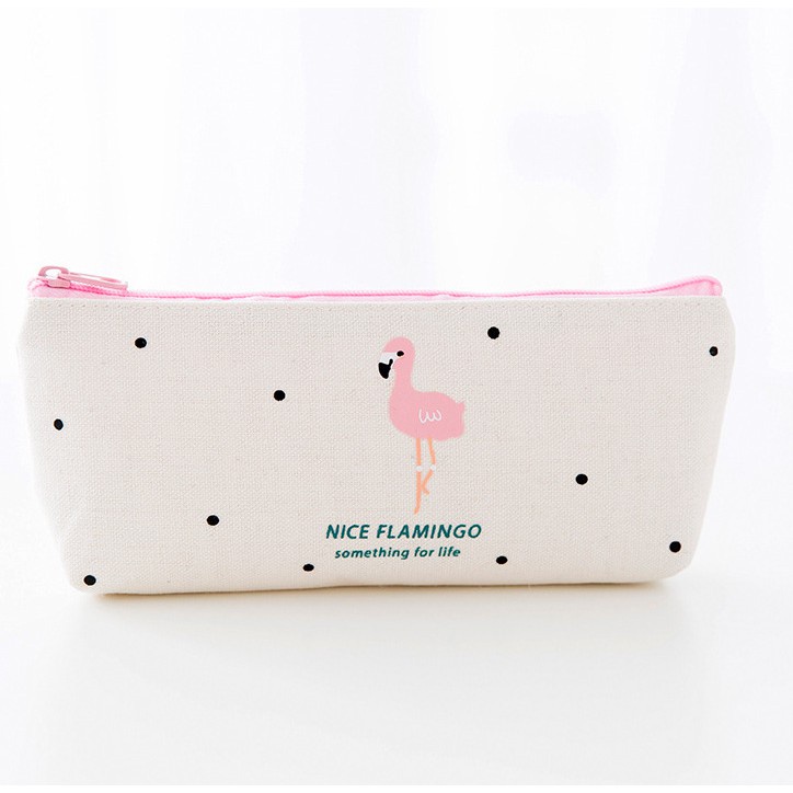 Hộp bút vải hình hạc flamingo cute dễ thương cho học sinh