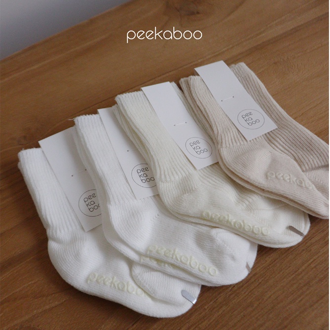 Set 4 đôi tất bắp Hàn Quốc cho bé - Chính hãng Peekaboo - Made in Korea