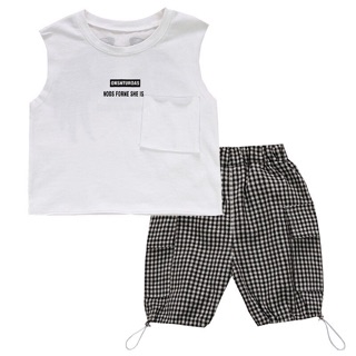 Set áo ba lỗ quần caro sỉ