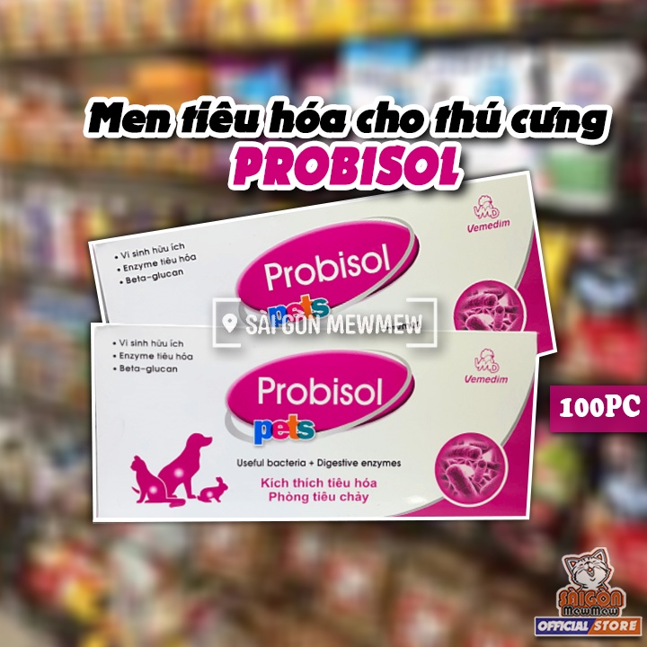 [GIÁ TỐT] COMBO 100 gói MEN HỖ TRỢ TIÊU HÓA CHÓ MÈO PROBISOL 5gr