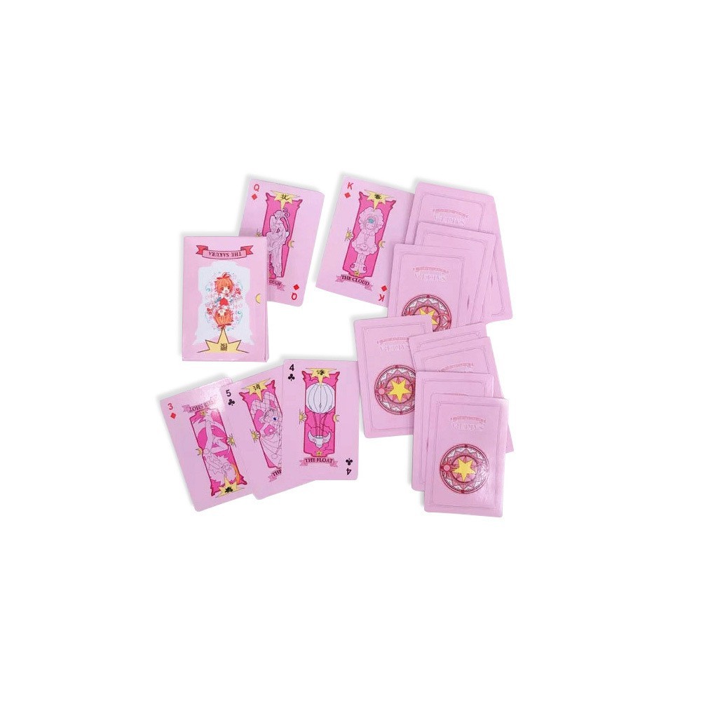 Bộ Bài Tây Màu Hồng In Hoạt Hình Sakura Dễ Thương-54 lá màu hồng khác nhau Clow card/Cardcaptor Sakura/KINOMOTO SAKURA