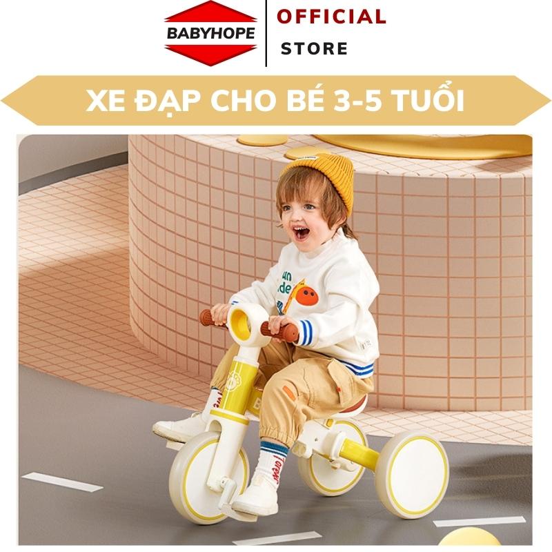 Xe đạp trẻ em 3 bánh SPORT khung thép ,yên da kiêm Xe chòi chân cho bé BABYHOPE
