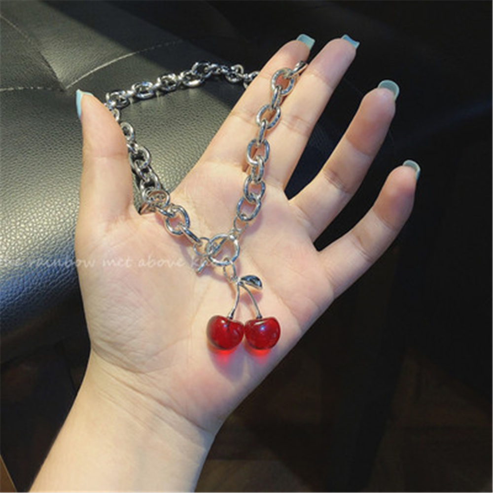 Dây Chuyền Mặt Quả Cherry Phong Cách Hip Hop Cho Nữ