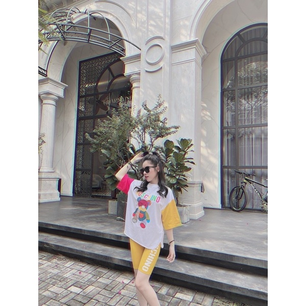 Set bộ thun ngố lửng thun cotton 100% Quảng Châu cho bạn nữ dưới 65kg - đi dạo đi chơi Tết đều được
