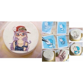Giấy gạo vẽ hình lên bánh