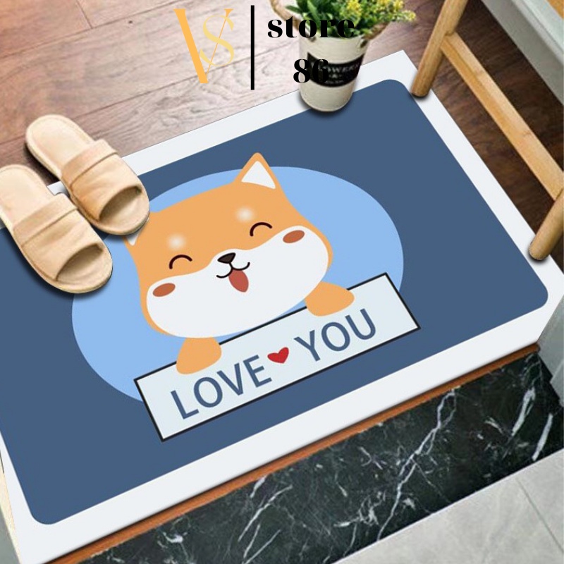Thảm Lau Chân Chống Trượt Thấm Nước (LOẠI DÀY), Thảm Chùi Chân Hình Thú