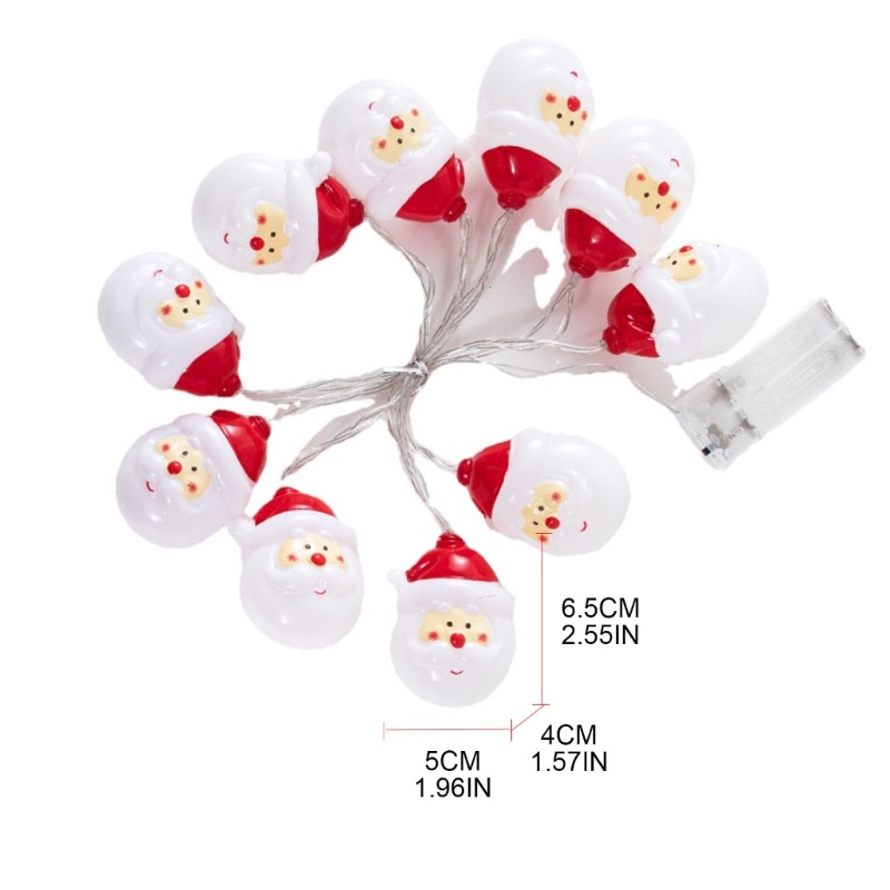 Dây Đèn LED 10 Bóng Hình Ông Già Noel Trang Trí Giáng Sinh