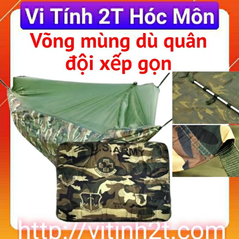 Võng mùng quân đội xếp gọn túi kéo