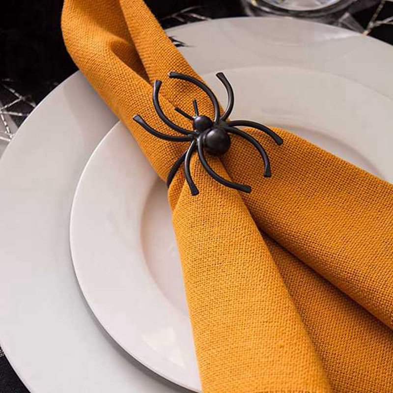 10Pcs Spider Napkin Ring for Halloween Ghost Festival Party Decor