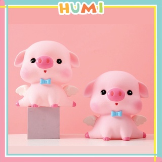 Heo đất tiết kiệm tượng trang trí decor phòng đẹp cute heo thiên thần 15x15x15 cm - humi