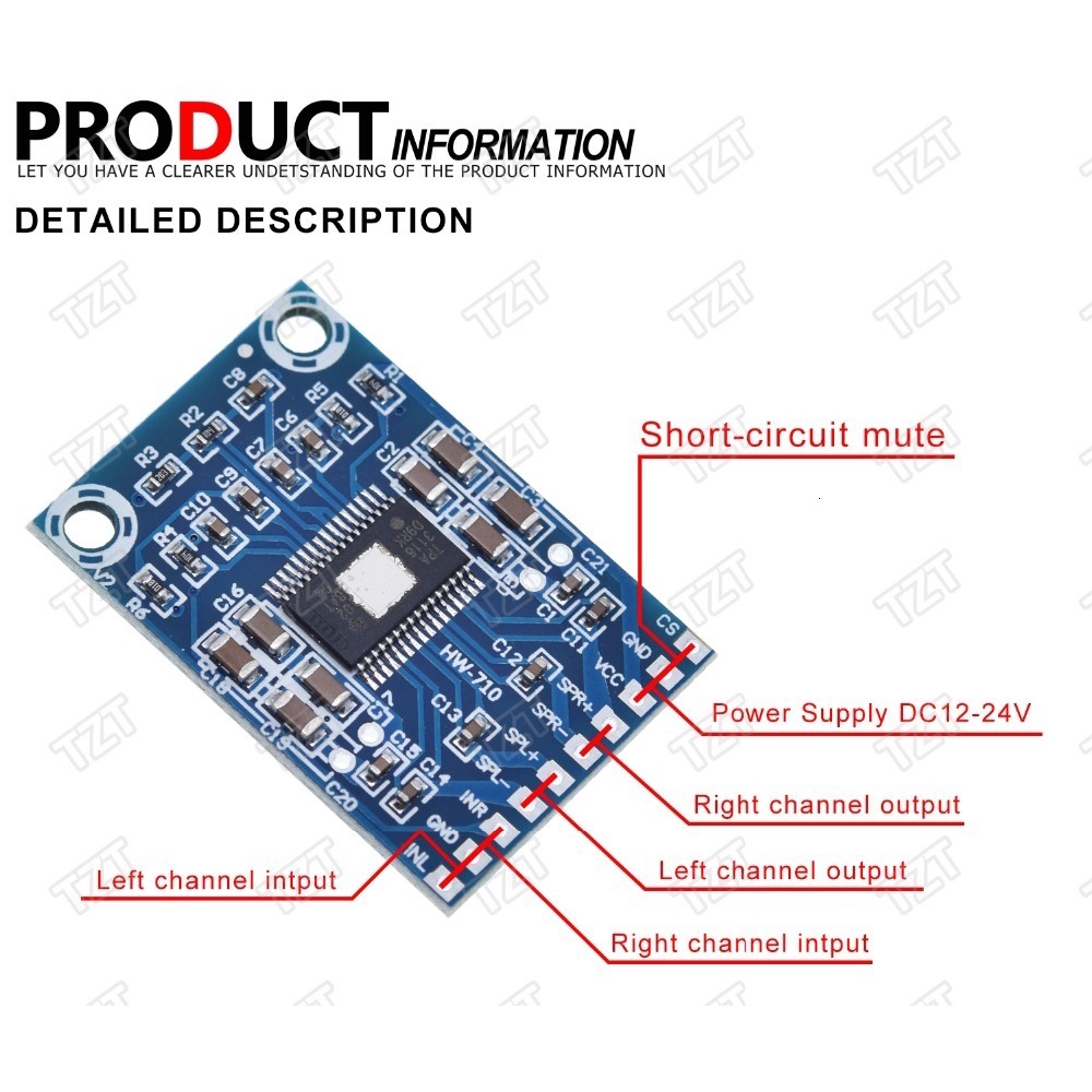 Bảng Mạch Khuếch Đại Âm Thanh Kỹ Thuật Số Mini 2 Kênh Dc 12v-24v 50w + 50w Tpa3116D2 Xh-M562 Chuyên Dụng