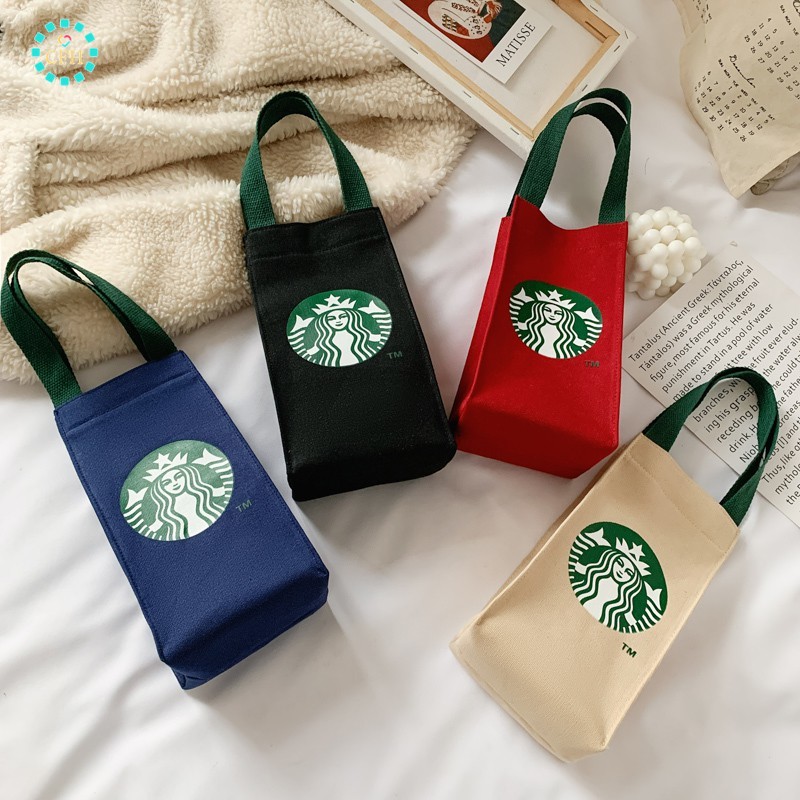 【cfh】Túi Vải Canvas đựng Bình Nước Có Nút Bấm Từ Tính