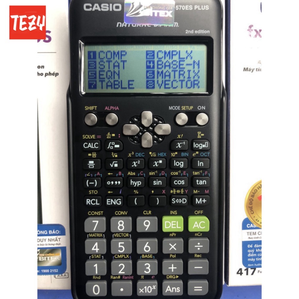 Máy Tính Casio FX 570ES Plus New 2nd Edition Nhập Khẩu Thái Lan 7 Năm Bảo Hành Chính Hãng 417 Tính Năng TEZY BOOKS