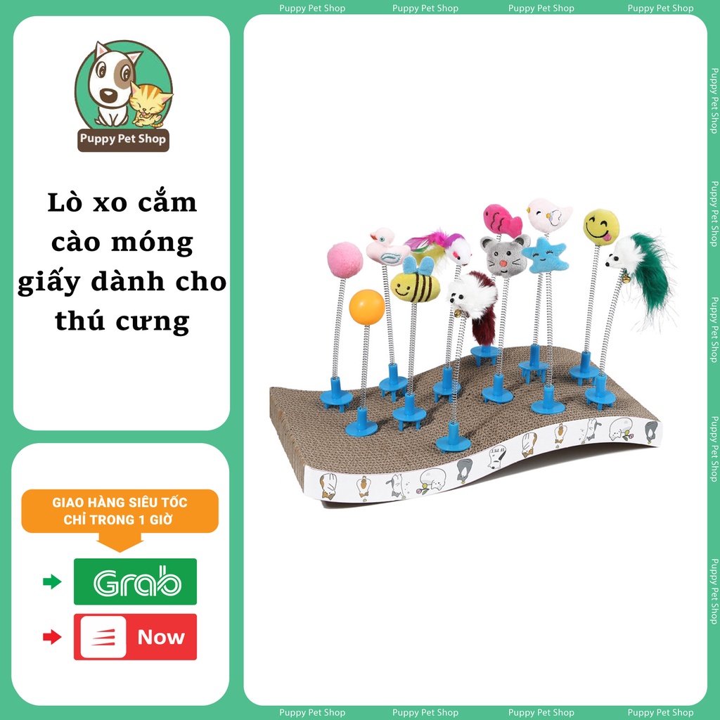 Đồ chơi mèo Lò xo cắm cào móng giấy