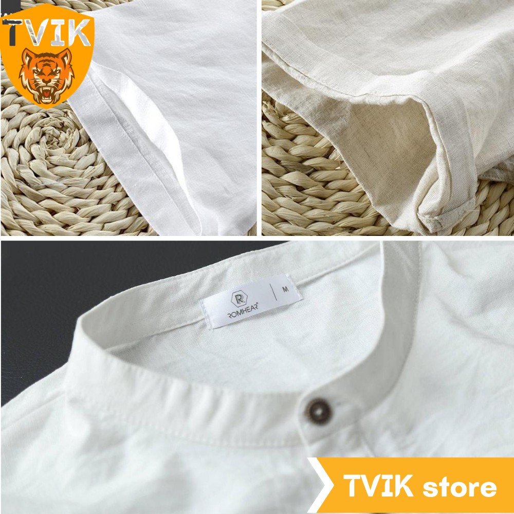 Bộ quần áo đũi cộc nam Tvik, Romhear chính hãng chất đũi thái mặc nhẹ thoáng mát - 3BĐCR | BigBuy360 - bigbuy360.vn