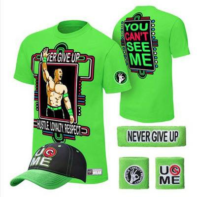Combo Áo + Mũ + Băng Tay John Cena "You Can't See Me" Xanh Neon