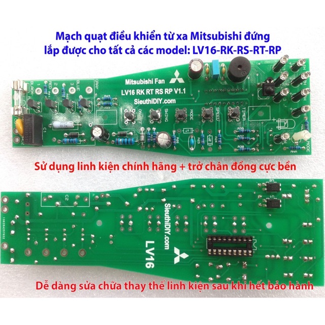 Mạch quạt điều khiển Mitsubishi đứng LV16-RK-RS-RT-RP cao cấp